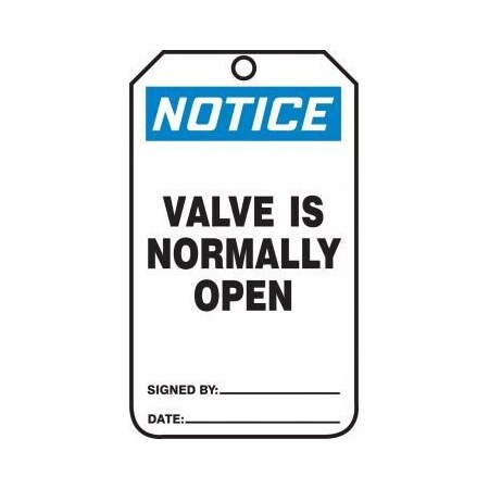 OSHA NOTICE SAFETY TAG VALVE IS MDT813CTP